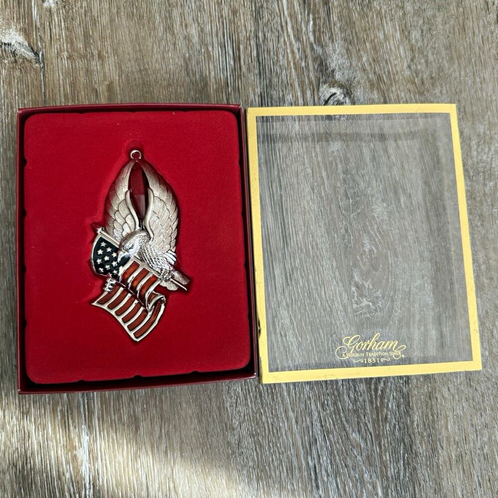 Gorham Eagle of Liberty Silver Plated Patriotic Christmas Ornament SKU#6198501